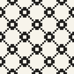 Vector seamless pattern. Repeating geometric elements. Stylish monochrome background design.