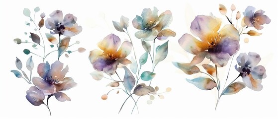 Serendipitous watercolor flowers randomness