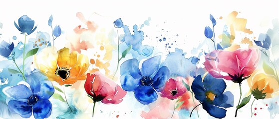 Serendipitous watercolor flowers randomness