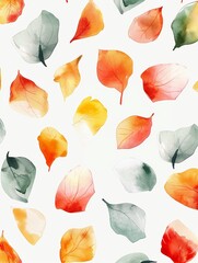 Sprightly watercolor petals random layout