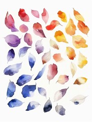 Sprightly watercolor petals random layout