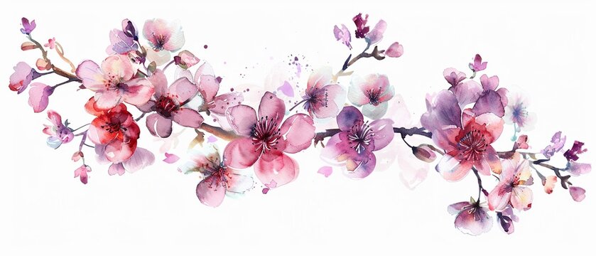 Serene watercolor blossoms randomness