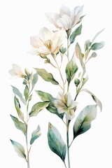 Fototapeta na wymiar Whimsical florals watercolor magic
