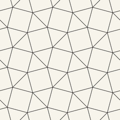 Vector seamless pattern. Repeating geometric elements. Stylish monochrome background design. - 755608823