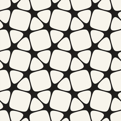 Vector seamless pattern. Repeating geometric elements. Stylish monochrome background design. - 755609004