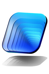 Glass rectangle illustration graphics stacked in layers for use as a background, clear blue tone.