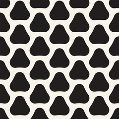 Vector seamless pattern. Repeating geometric elements. Stylish monochrome background design. - 755609629