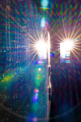 Double Window View Reflected in a Mirror with Sunbeam and Lens Flare in Switzerland.