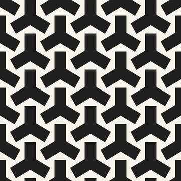 Vector seamless pattern. Repeating geometric elements. Stylish monochrome background design.