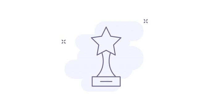 star award 2d animated outline icon with alpha channel. star award line icon 4k video motion design graphics for web, mobile and ui design.