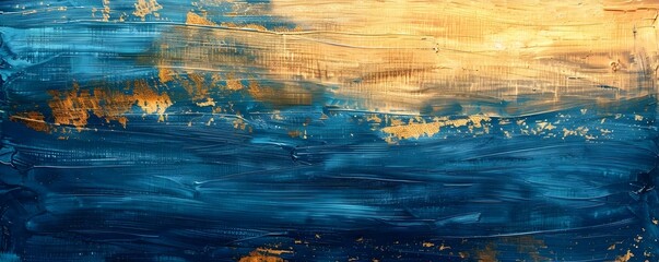 Vivid Blue and Gold Oil Paintings on Canvas. Concept Art, Painting, Canvas, Blue and Gold, Vivid