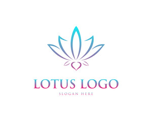 Lotus Logo Design Concept Vector Icon Template.