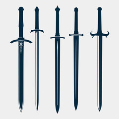 minimalist Sword icons set