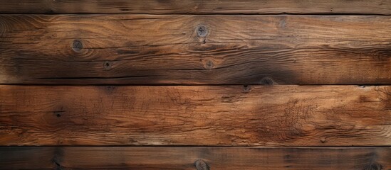 Obraz na płótnie Canvas This close-up view showcases the intricate details of a weathered wood plank wall. The rough texture and natural grain patterns are prominent, adding a rustic charm to the space.