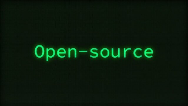 Open-source, Typing Text, Retro Computer Screen