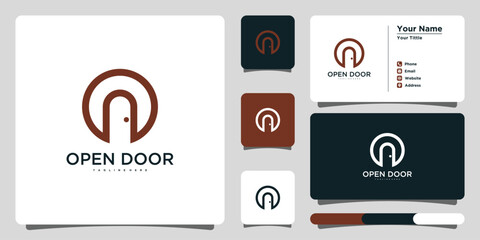 Design logo letter o and door. Premium Vector - obrazy, fototapety, plakaty