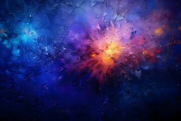 Vibrant Cosmic Explosion on Textured Surface