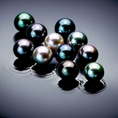 Black, dark pearl, on a dark background.