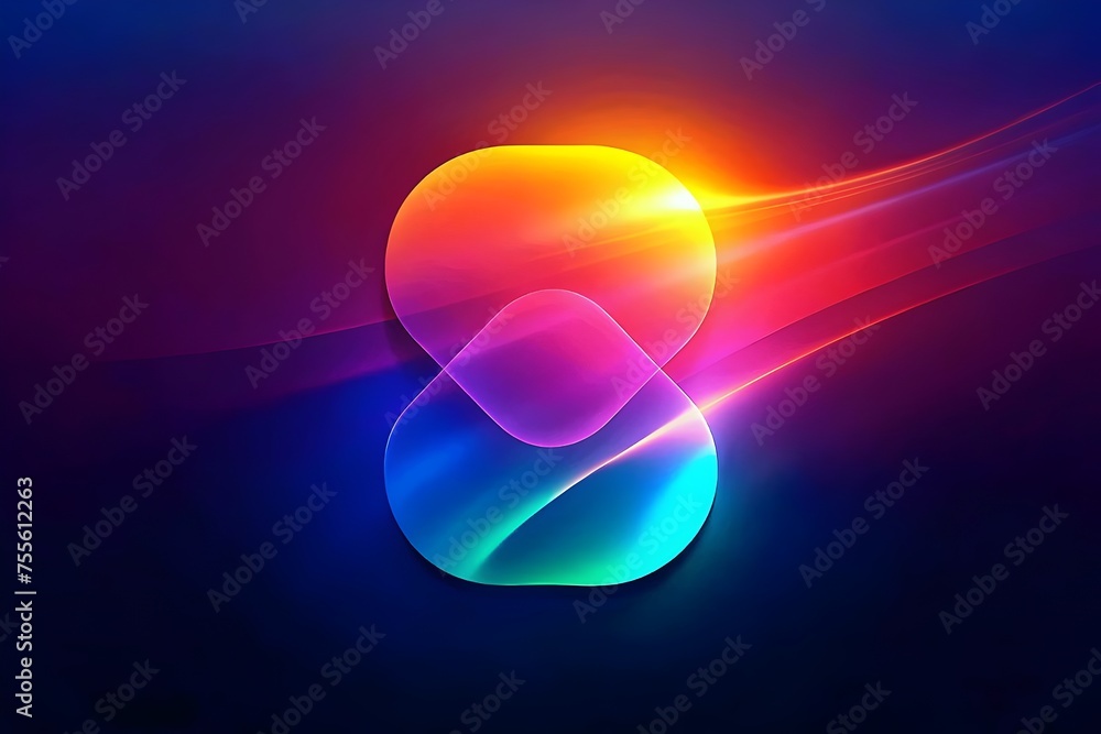 Poster abstract colorful infinity loop on gradient background