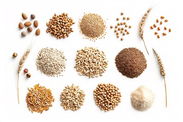 a group of different types of grains