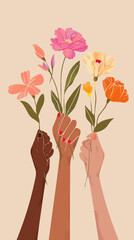 8 March , International Women's Day illustration.