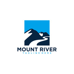 CREATIVE MODERN MOUNT RIVER VECTOR ILLUSTRATION