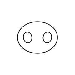Pig nose. Vector outline and linear icon on white background.  
