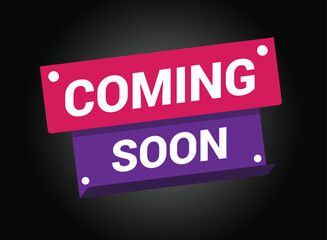 Coming soon banner design templete with abstract background. Vector Illustration.