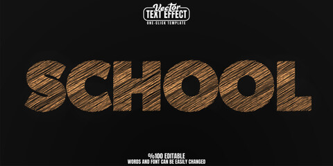 Chalk editable text effect, customizable sketch and school 3D font style