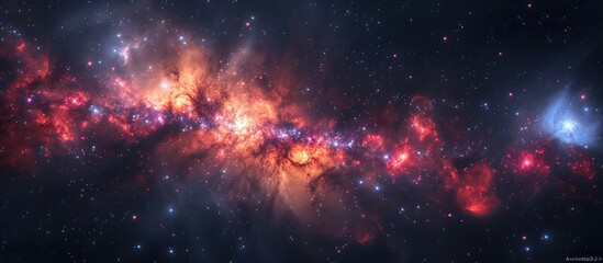 Expansive Galaxy with Vibrant Nebula and Stars.