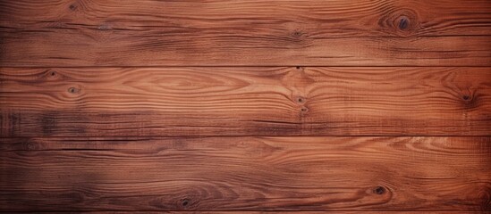 Obraz na płótnie Canvas A close-up view of a wooden floor surface with a noticeable brown stain, adding character and texture to the overall appearance. The stain blends with the natural grains of the wood, creating a warm