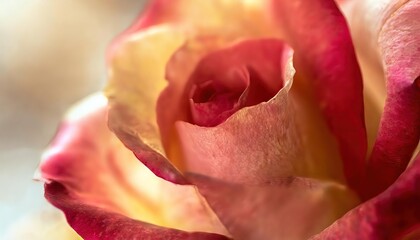 Close-Up of a Bicolor Rose in Bloom