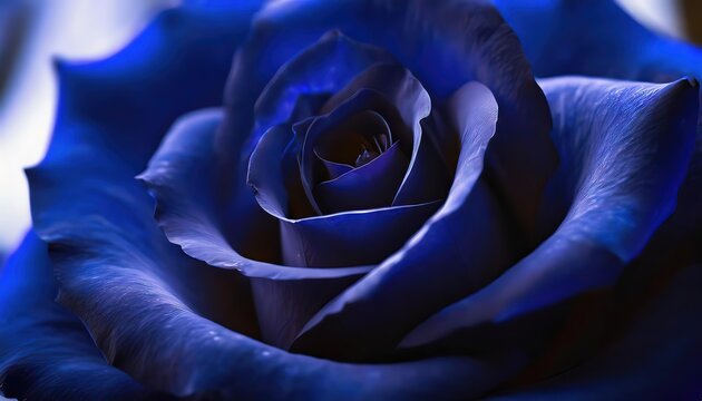 Blue Rose Close-Up in Soft Lighting