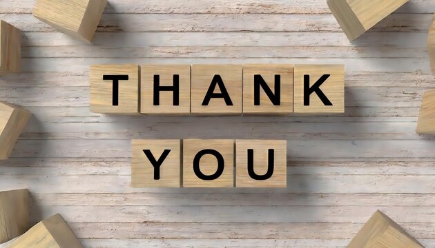 Gratitude Expression with Wooden Blocks on Table