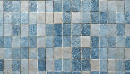 Blue and White Tiled Wall Texture