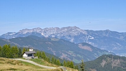 A small chapel in the Zillertaler Alps on a beautiful day