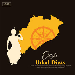 Vector illustration Odisha day - Utkal Divas editable post banner template