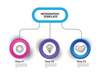 Circle infographics elements design. Abstract business workflow