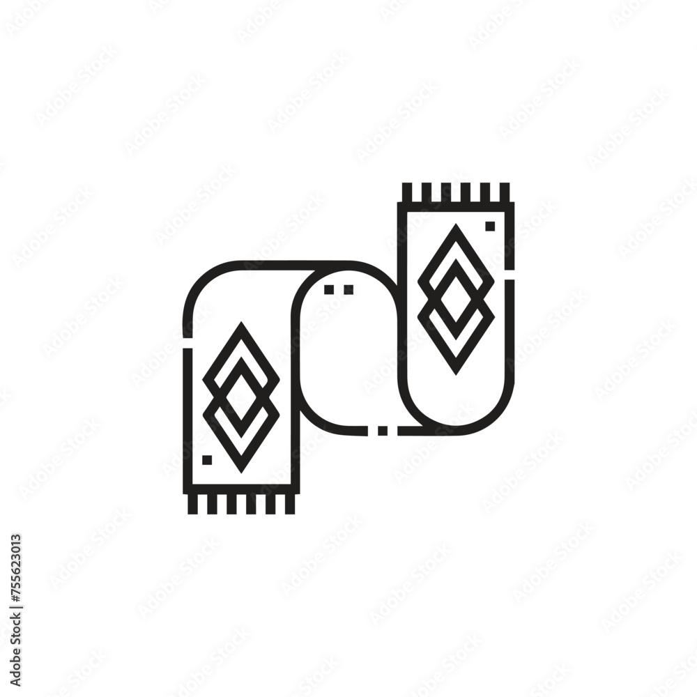 Poster scarf icon vector. linear style sign for mobile concept and web design. scarf symbol illustration. p