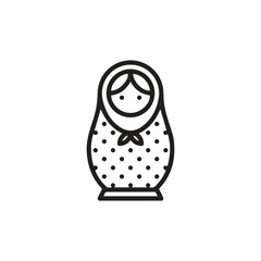 Matryoshka icon vector. Linear style sign for mobile concept and web design. Matryoshka symbol illustration. Pixel vector graphics - Vector.