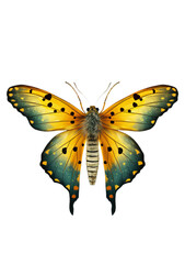 A front view of beautiful coloured butterfly.