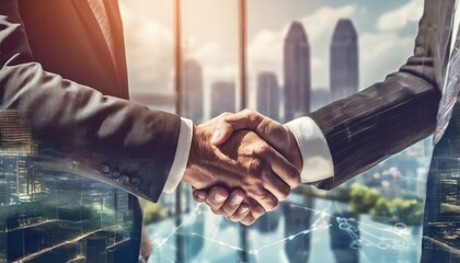 Handshake - Business Deal - Office Workers offering Handshake to Seal a Contract or Business Deal - Meeting new Coworkers - obrazy, fototapety, plakaty
