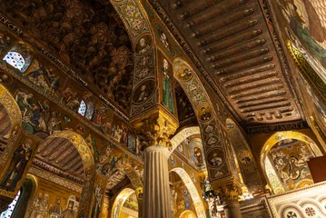 Fotobehang Palatine Chapel or Cappella Palatina, Palermo, Sicily, Italy © jordi2r