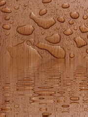 creative patterns and design based on water drops on a brown wooden table ripple effect