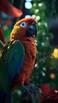 Parrot bird animal outdoor scene ultra-detailed macro photography picture poster background