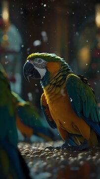 Parrot bird animal outdoor scene ultra-detailed macro photography picture poster background
