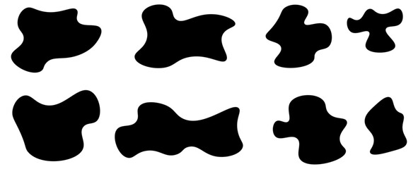 Blob shape organic set. Collection from abstract forms for design and paint. Liquid silhouette drop in modern style. Basic stains isolated elements on white background. blob set. vector illustration