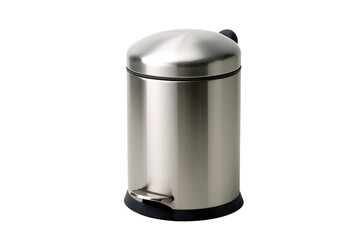 Toilet metal trash bin isolated on transparent background.