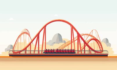 roller coaster vector flat minimalistic isolated vector style illustration