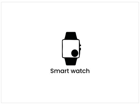 Smart watch icon and logo illustration.